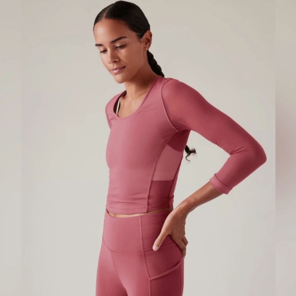 Athleta Pacer Mesh Long Sleeve Active Workout Top - Picture 1 of 10